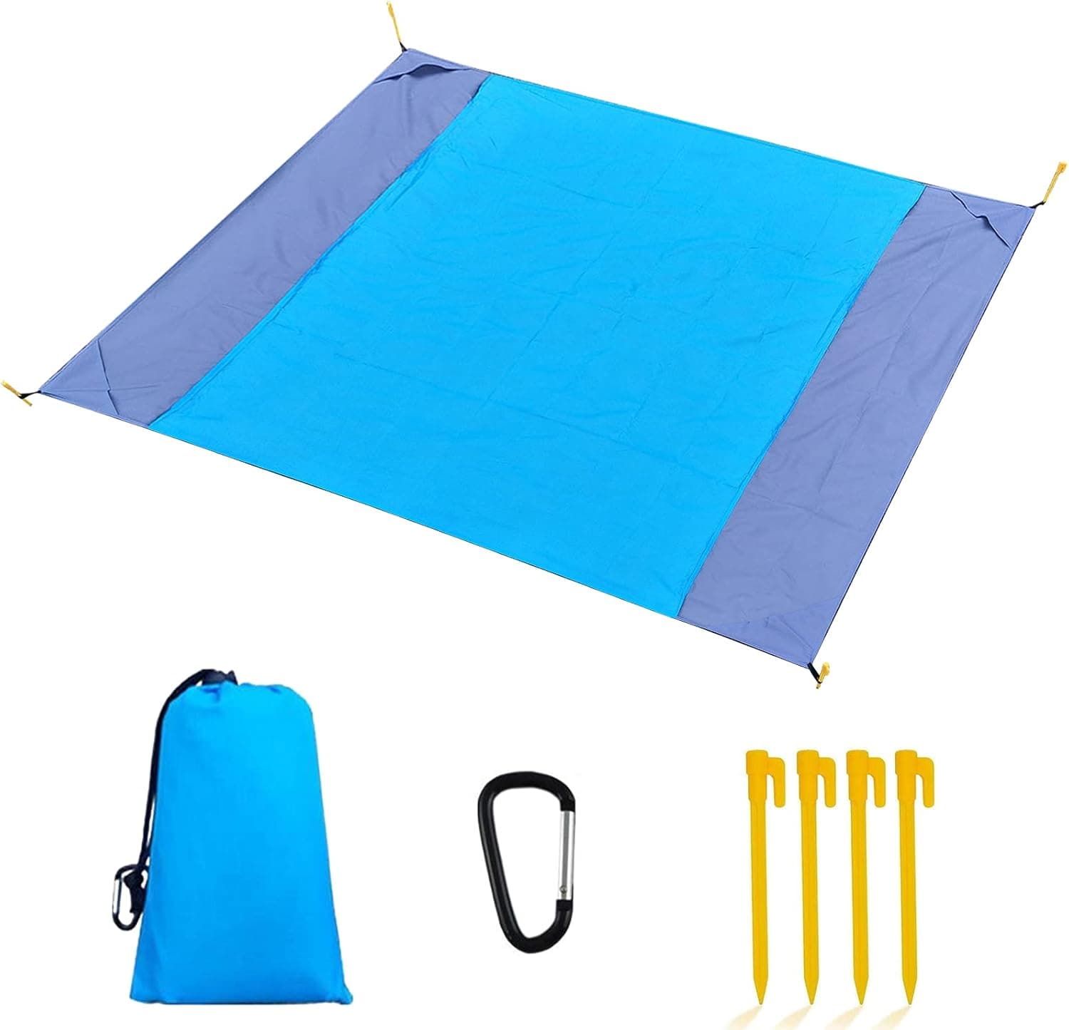 Beach Blanket Sandproof, Picnic Mat 2-7 Adults 82” x 79" Big & Compact Sand Free Waterproof Quick Drying, Lightweight & Durable Essentials Accessories for Beach Game Travel Camping Hiking Outdoor