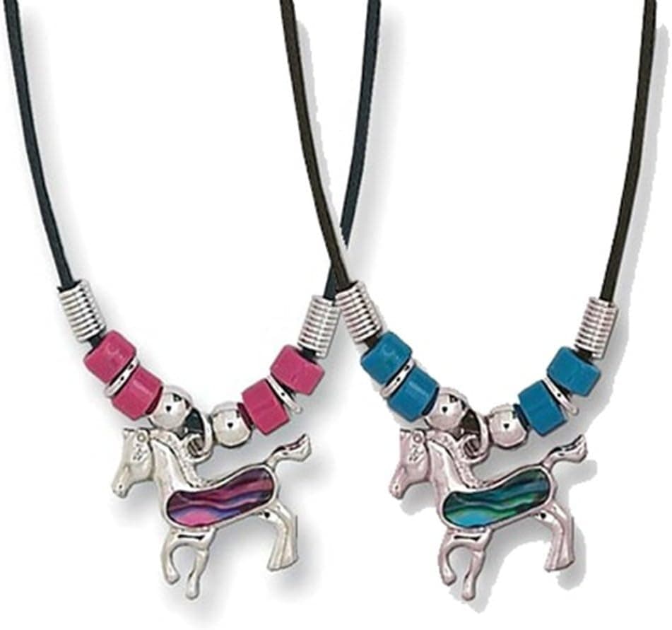 Kelley Equestrian Paua Shell Galloping Horse Necklace
