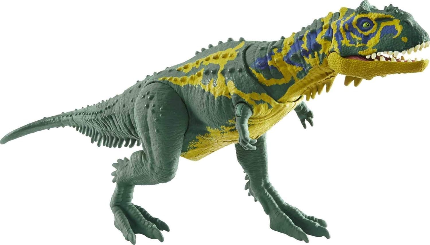 Jurassic World Toys Sound Strike Majungasaurus Dinosaur Action Figure with Strike and Chomping Action, Realistic Sounds, Movable Joints, Authentic Color and Texture; Ages 4 and Up