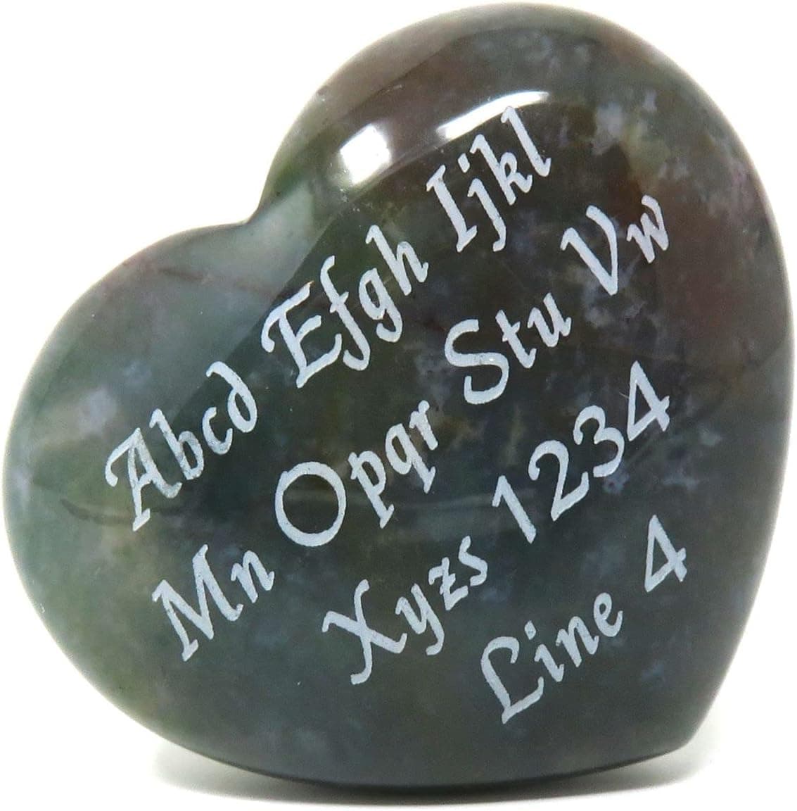 Innovative Surface Art Stone Heart - Agate - Custom Engraved - 40mm - 1.5 inches - Love - Personalized (Indian Agate)