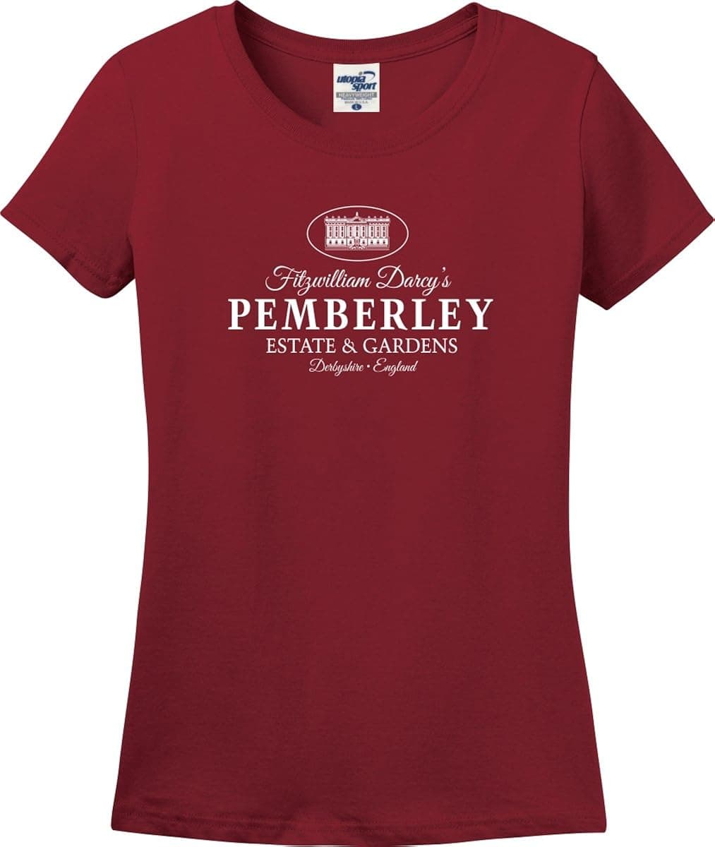 Jane Austen's Pride and Prejudice Pemberley Estate Missy Fit Ladies T-Shirt (S-3X)