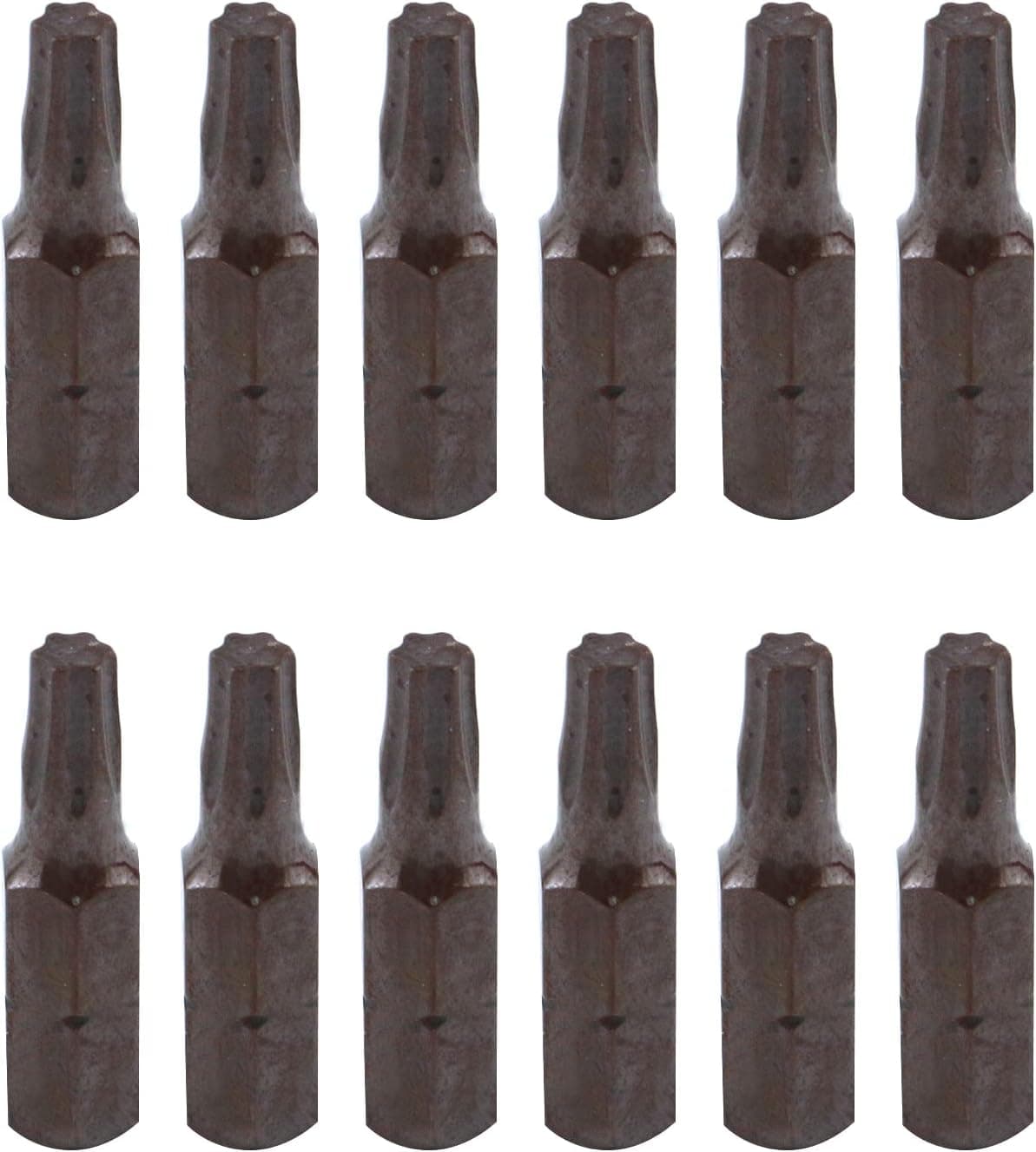 Antrader 12 Pcs 1/4" Hex Shank 25mm Length T25 Magnetic Torx Head Screwdriver Bits
