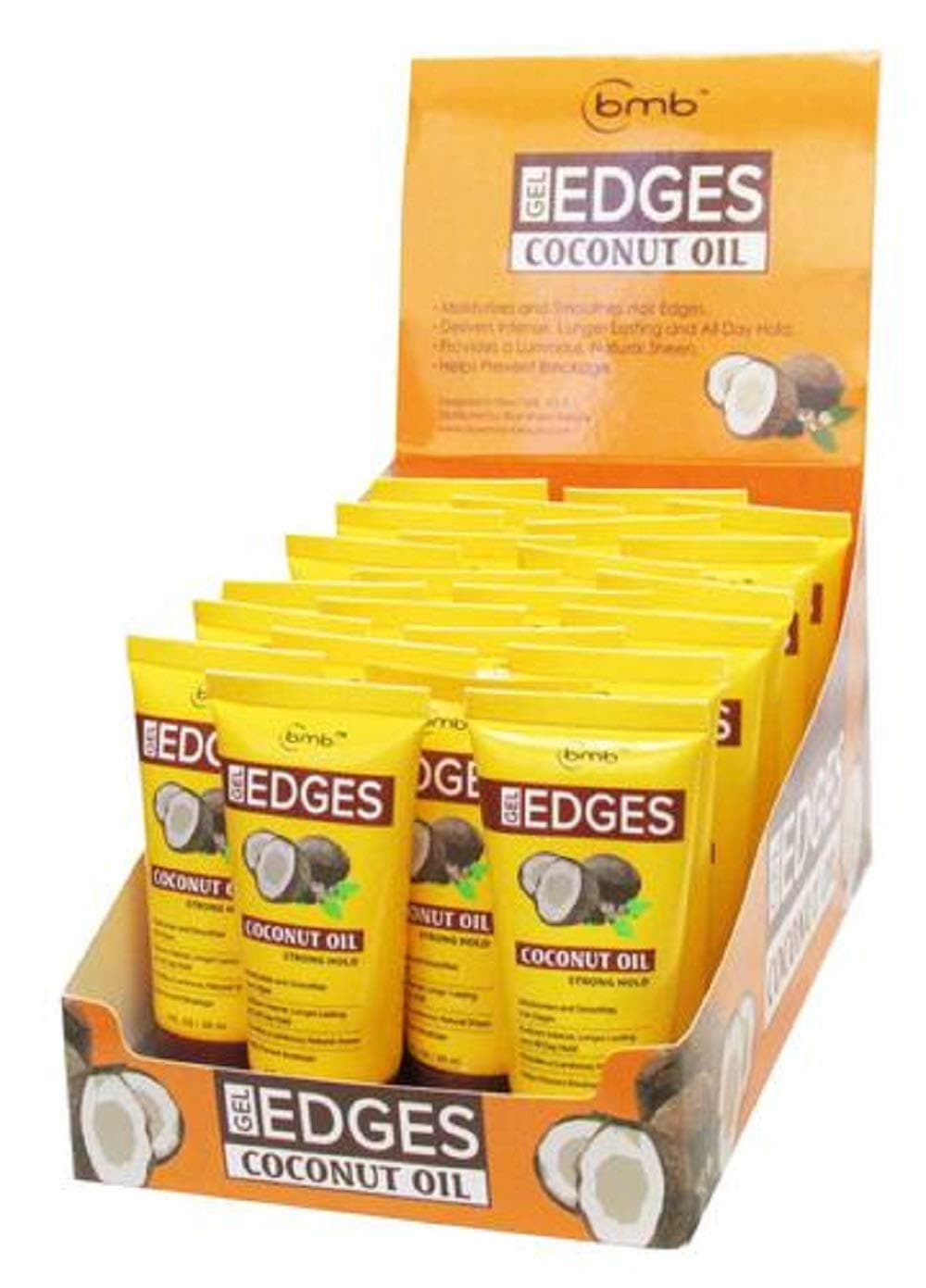 BMB EDGES GEL COCONUT OIL CLEAR -1 FL OZ (24 PC/DISPLAY SET)