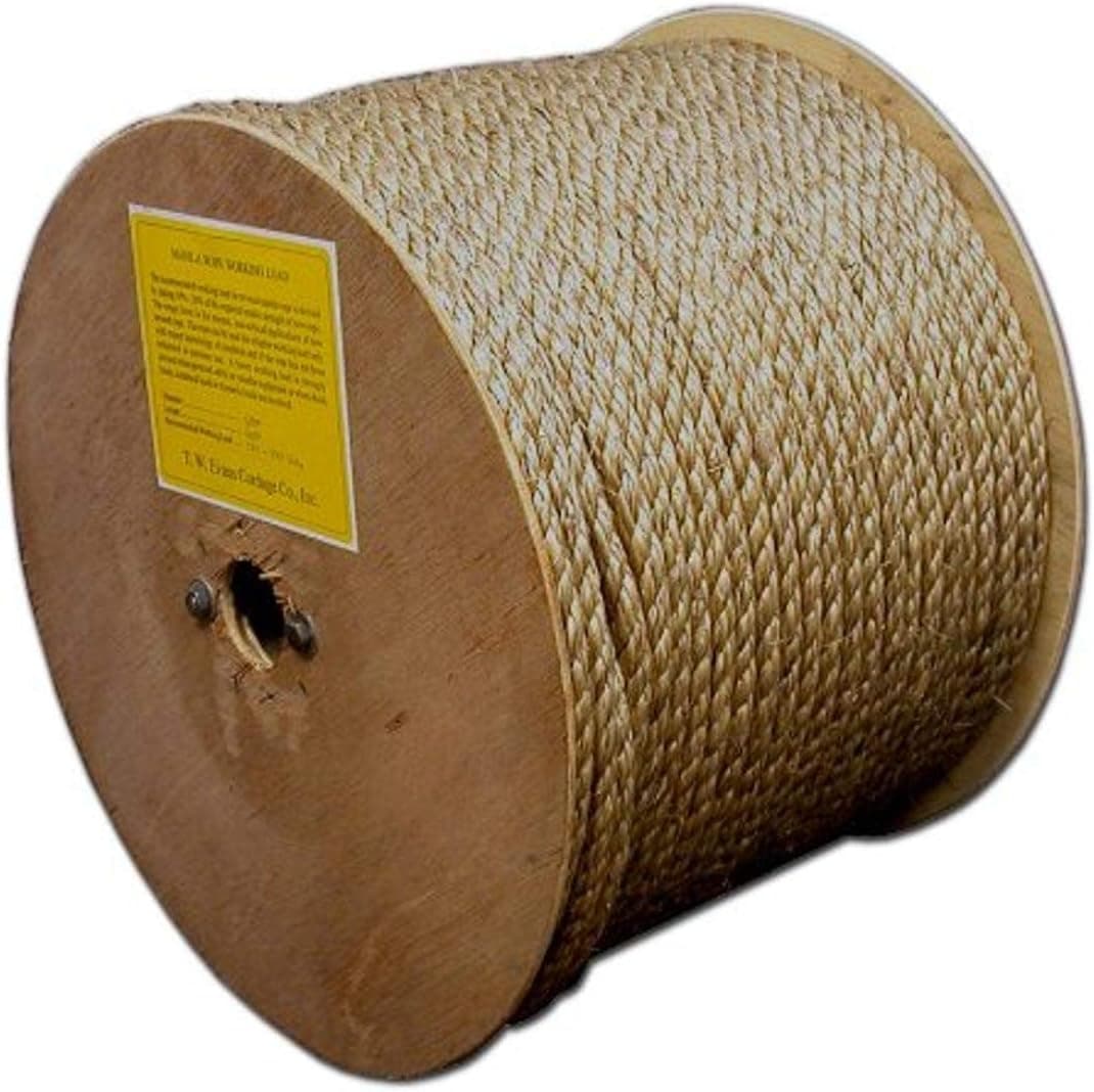 T.W Evans Cordage 25-044 1/2-Inch by 150-Feet Pure Number-1 Manila Rope Reel