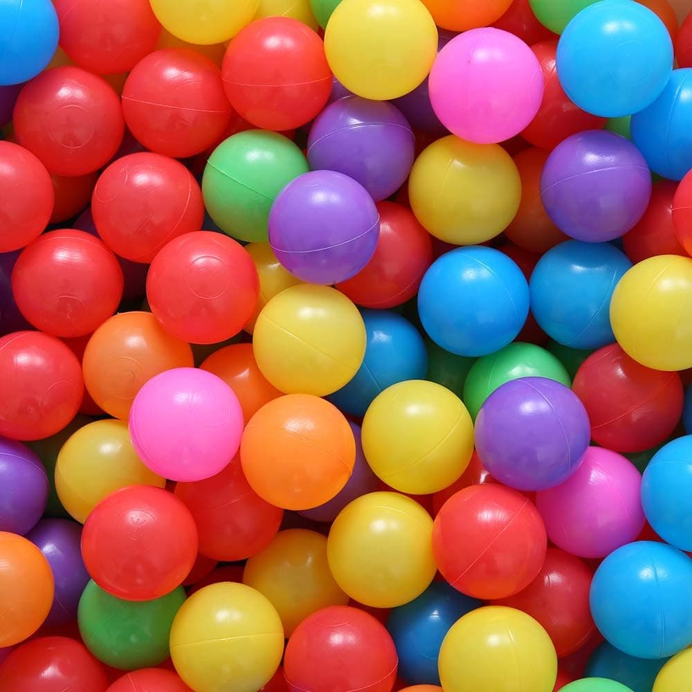 PlayMaty Colorful Ball Pit Balls - Phthalate Free BPA Free Plastic Ocean Balls for Kids Swim Pit Fun Toys 100 Pieces for Toddlers and Baby Playhouse Play Tent Playpen Pool