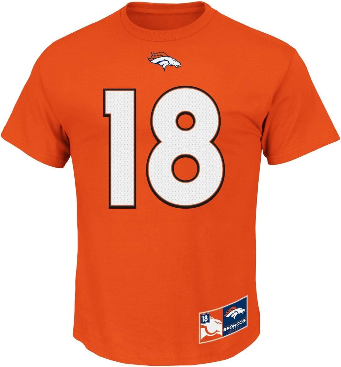 VF Peyton Manning Denver Broncos Orange Eligible Receiver II Jersey Name and Number T-Shirt