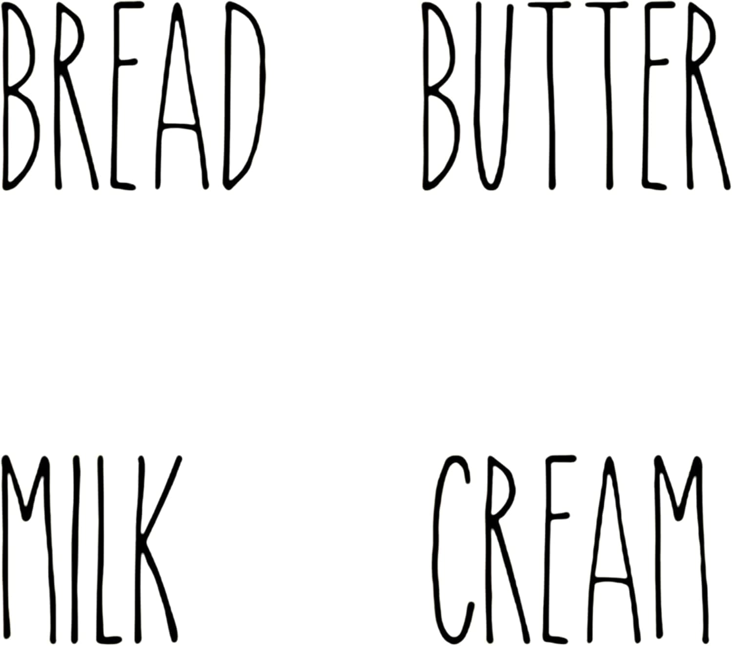 by Imagnt Studio Bread Butter Milk Cream Decal Set, Rae Dunn Inspired, Kitchen containers Label Decals, Organizing Labels, Home Decor Accessories. Choose Color (Charcoal Black)