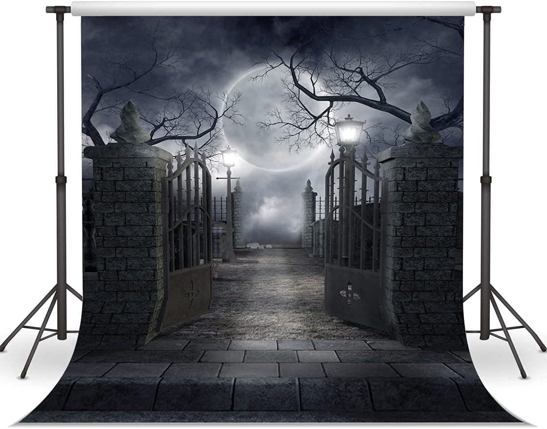 WOLADA 10x10FT Halloween Photo Backdrop Halloween Horror Night Photography Backdrop Dark Night Moon Backdrop Halloween Party Banner Trick or Treat Backdrop Halloween Decoration 10704