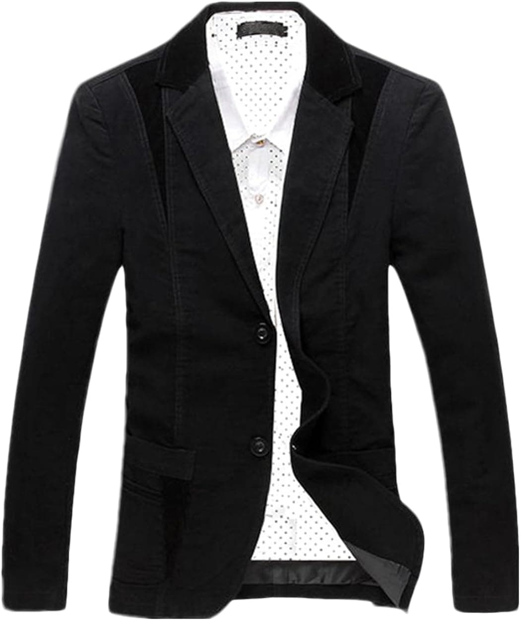 CHARTOU Men's Casual Western-Style Lightweight Slim Two-Buttons Cotton Suit Blazers Jacket
