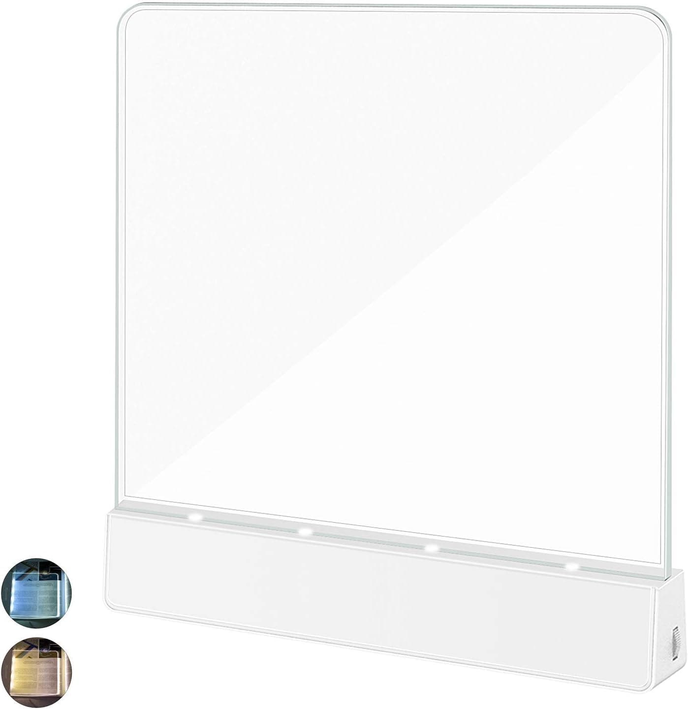 Sgzshsld Book Light,Battery Powered Flat Plate led Book lamp,Brightness Adjustable,2 Color Temperature,Kids Book Light for Reading in Bed at Night Clip on Book Lovers Gifts (Warm)
