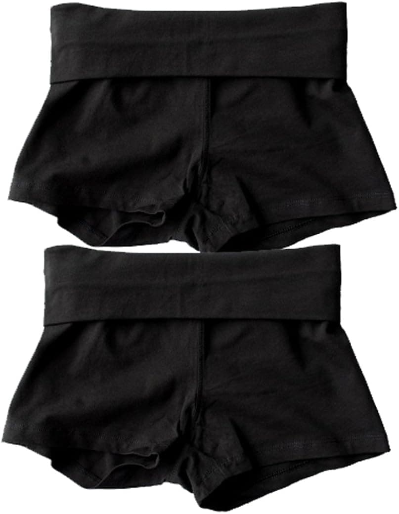 Hollywood Star Fashion Waist Band Contrast Yoga Fold Over Shorts