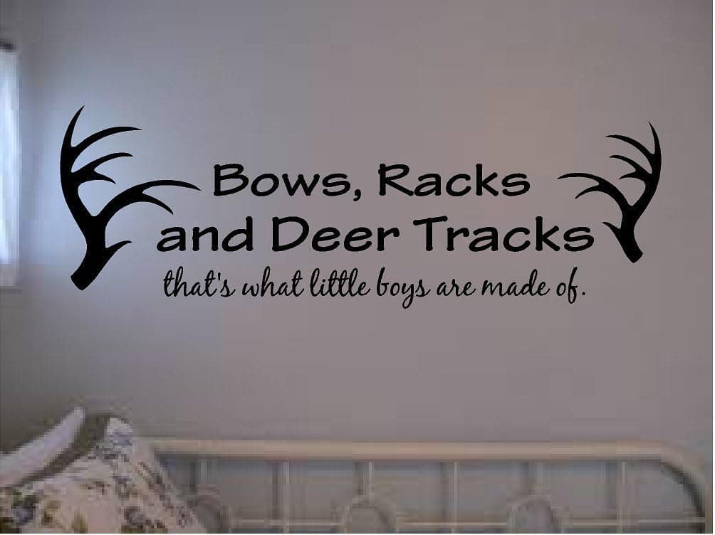 Bows, Racks and Deer Tracks That's What Little Boys are Made of Vinyl Decal Home Decor