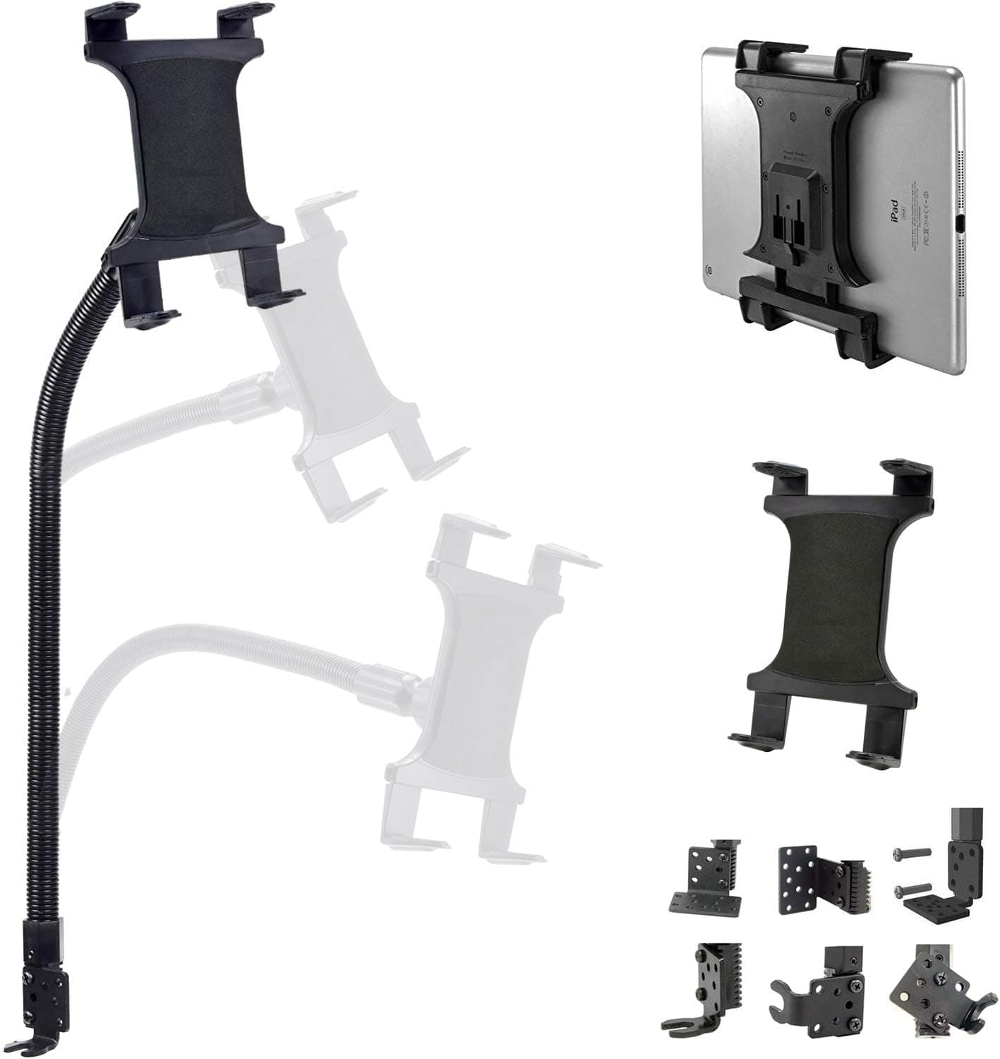 ChargerCity 18 Inch Heavy Duty Metal Gooseneck Limo Fleet Floor Seat Mount for Pad Pro AIR Mini Galaxy Tab S Surface for 7 8 9 10 11 12 Inch Tablets