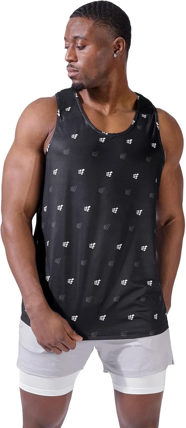Jed North Men's Graphic Bodybuilding Tank Tops Gym Stringers Camo Pattern Gym Racerback