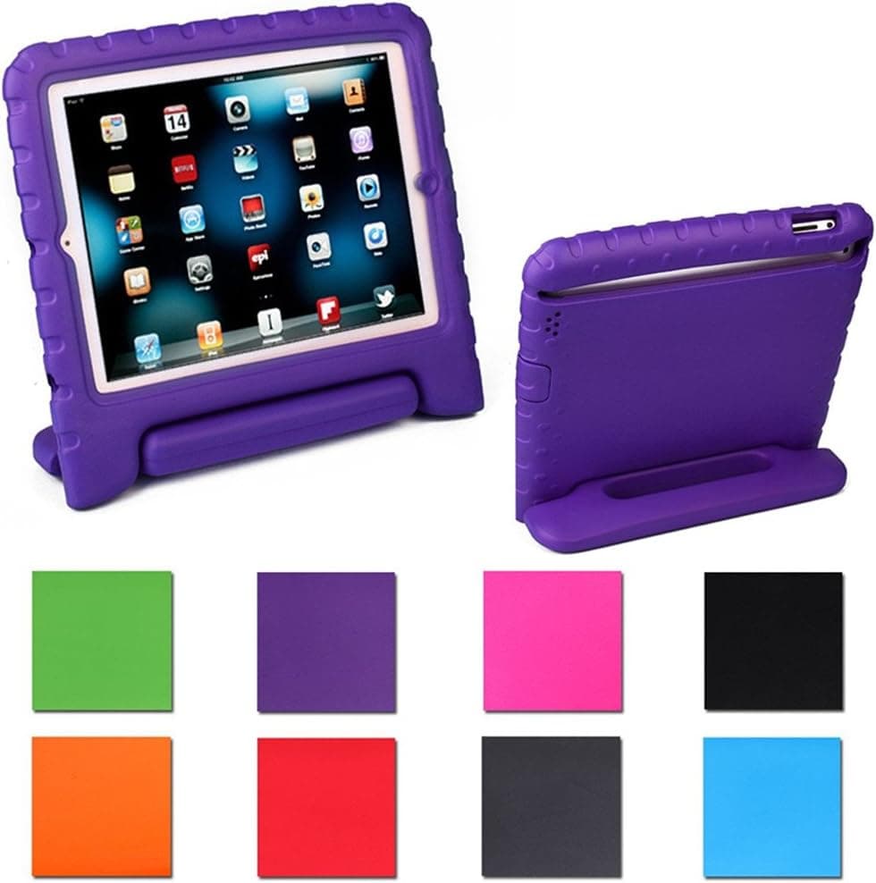 Classic Kids Light Weight Shock Proof Handle Case for iPad Mini / Mini 2 / Mini 3 (Purple)