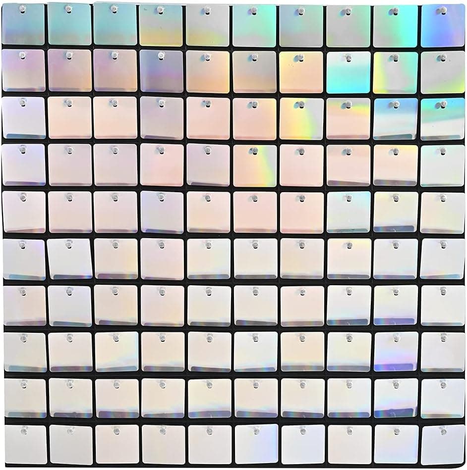 Shimmer Wall Panels,Sequins Backdrop,15 Panels,Great for Events,Home Decoration,Birthday Party (Silver)