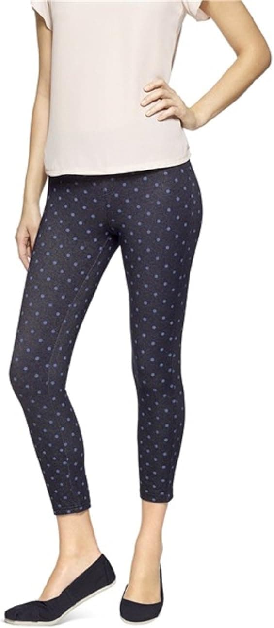 No Nonsense Women's Denim Legging (Medium 8-10, Dark Denim/Polka Dot)