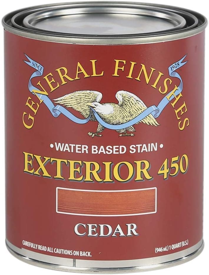 General Finishes Exterior 450 Water Based Wood Stain, 1 Quart, Cedar