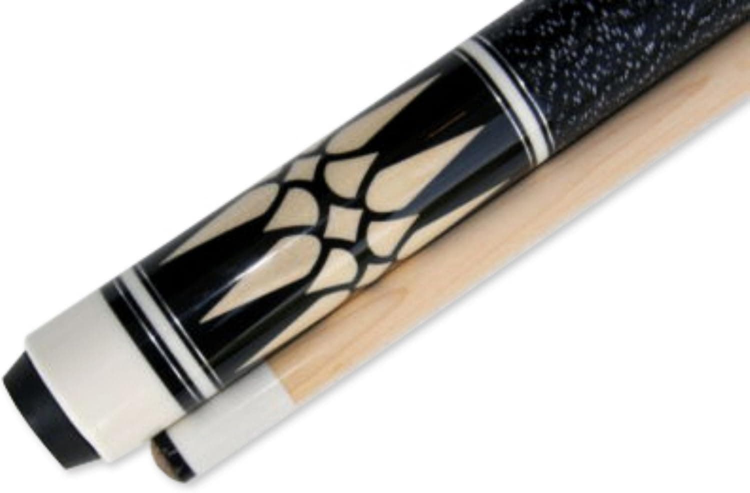 Iszy Billiards 58-Inch 2 Piece Hardwood Maple Pool Cue Billiard Table Stick, Black, 20-Ounce