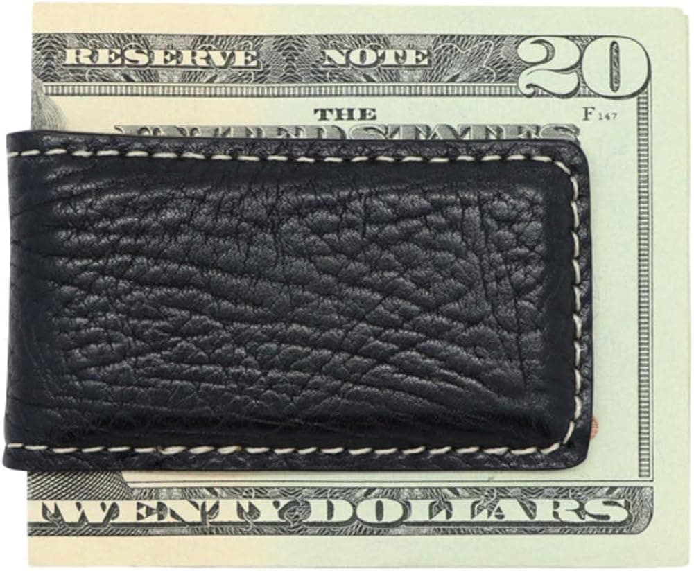 Real Leather Creations Made in USA - Genuine Leather Money Clips - American Factory Direct - Extra Strong Shielded Magnets
