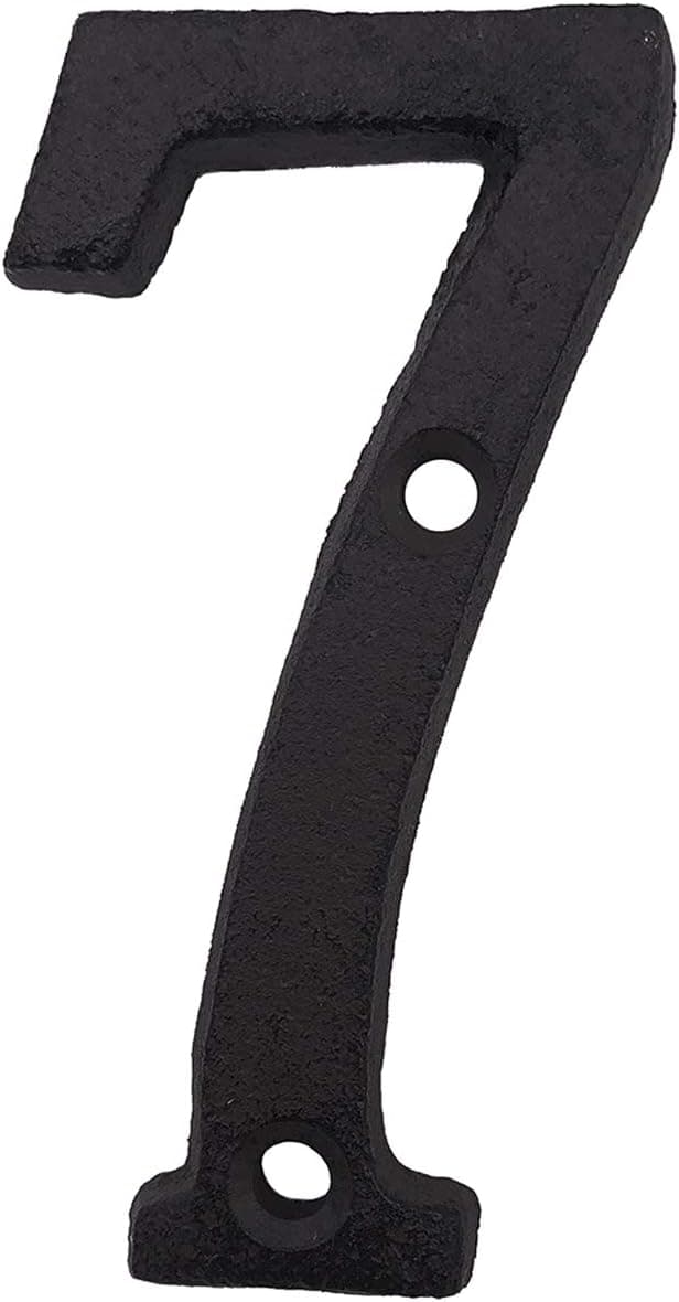 House Numbers- 3 Inch Solid Cast Iron Home Address Number or Mailbox Numbers, Number 7