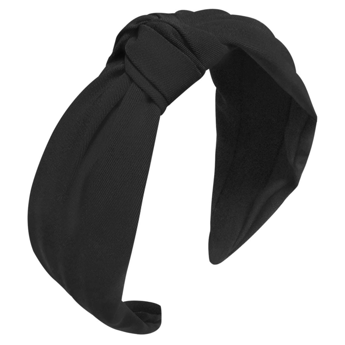 Knotted Headbands For Women,Turban Headbands,Wide Headbands for Women,Solid Colors Wide Knotted Hair Band for Women Headwear, Girls Top Fabric Hair Hoops Accessories (Black)