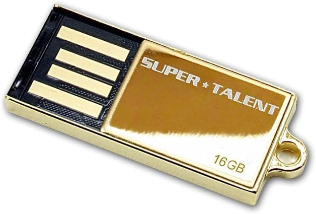 Super Talent Pico-C 16 GB USB 2.0 Flash Drive STU16GPCG (Gold)
