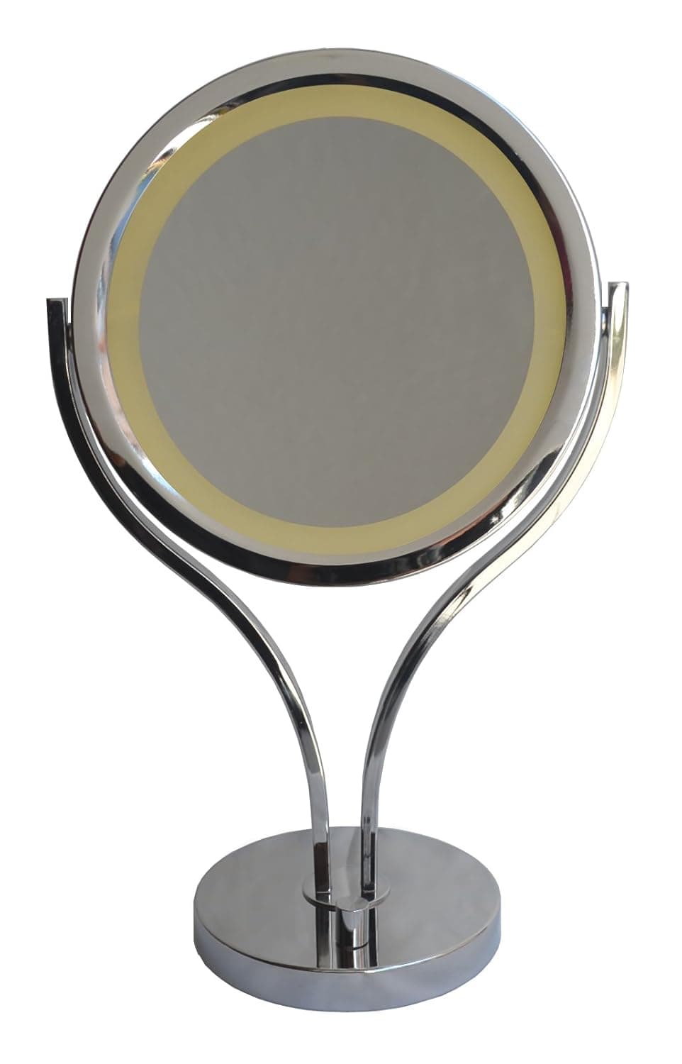 Urbanest Formosa 8-inch Tabletop Double-Sided LED Lighted Vanity Mirror with 10x Magnification, Warm Light (Chrome)