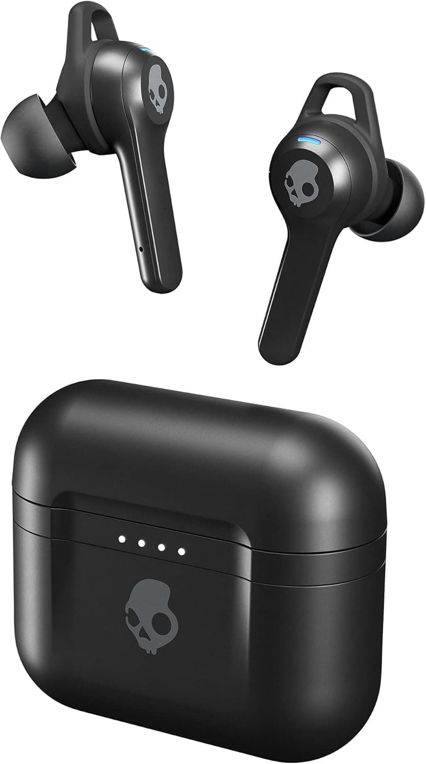 Skullcandy Indy Fuel True Wireless In-Ear Bluetooth Earbuds Compatible with iPhone and Android / Wireless Charging Case and Mic / Great for Gym, Sports, and Gaming, IP55 water dust Resistant - Black