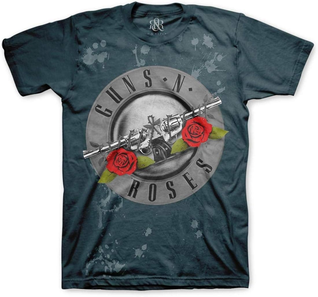 Guns N Roses Faded Roses T-Shirt Blue