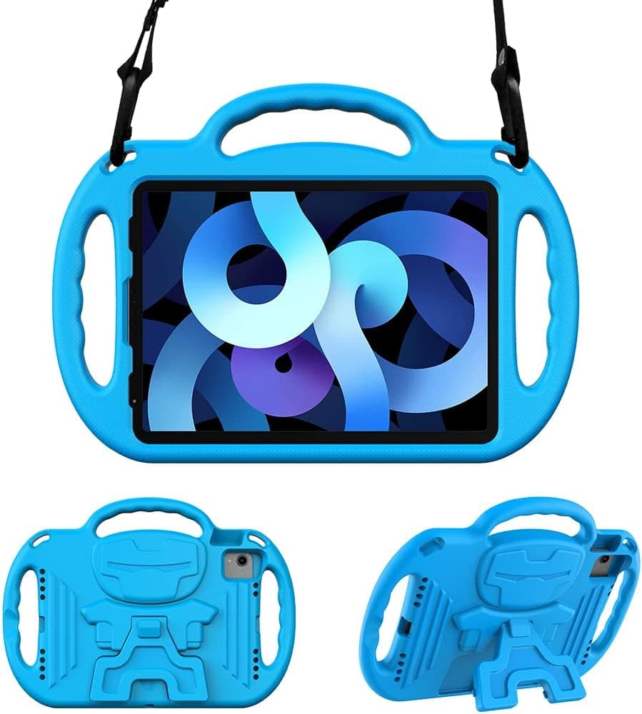 eTopxizu Kids Case for iPad Air 5th Generation 2022/iPad Air 4th Generation 2020, 10.9" iPad Air 5/4 Shockproof Handle Stand Case with Shoulder Strap for iPad Air 5th/4th Gen 10.9/Pro 11, Blue