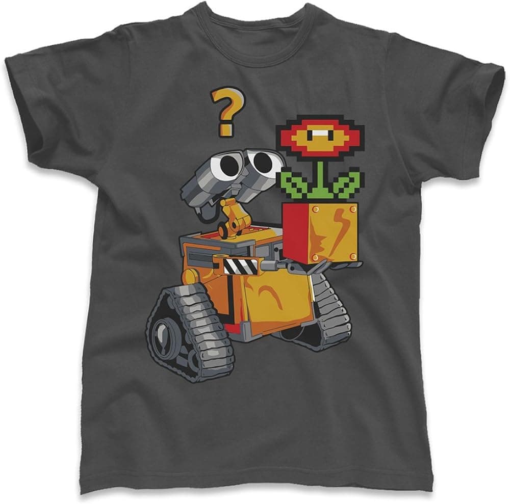 Wall-E Mario Fireball Flower Super Mario Bros, Kid's T-Shirt