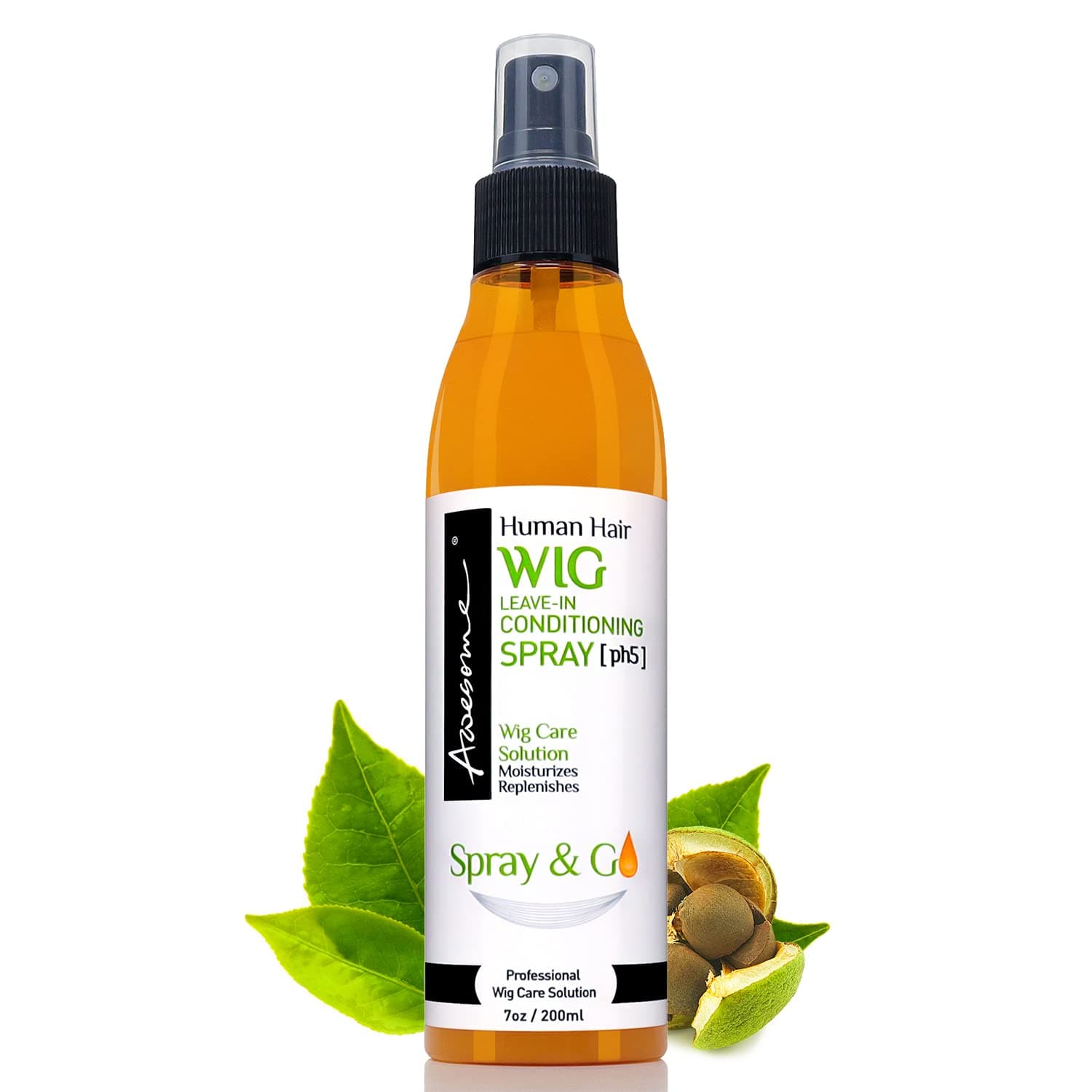 Awesome Human Hair Wig Leave in Conditioner Spray, pH5, Preventing Dryness, Promoting Silkiness & Shine, Freshness. Easy Combing & Detangles Hair for Wig Care (7 fl oz)