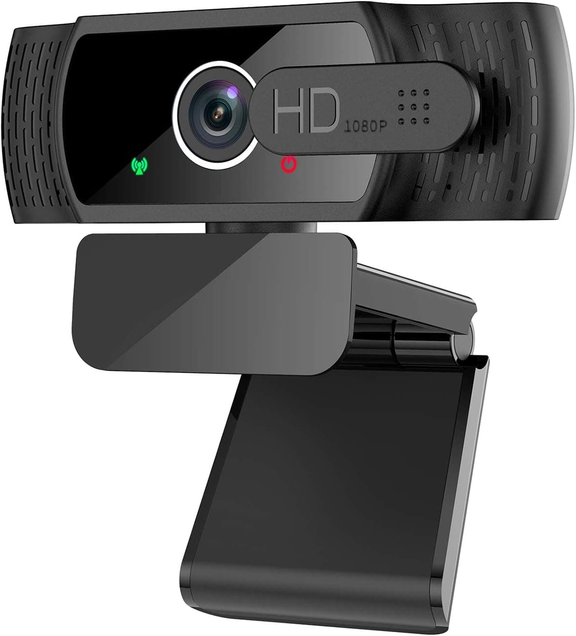 Webcam 1080P HD with Microphone, Streaming Web Cam USB Camera with Privacy Cover Slide, 360-Degree Rotation, Computer Web Camera for Online Class, Zoom Meeting Facetime Teams, PC Mac Laptop Desktop