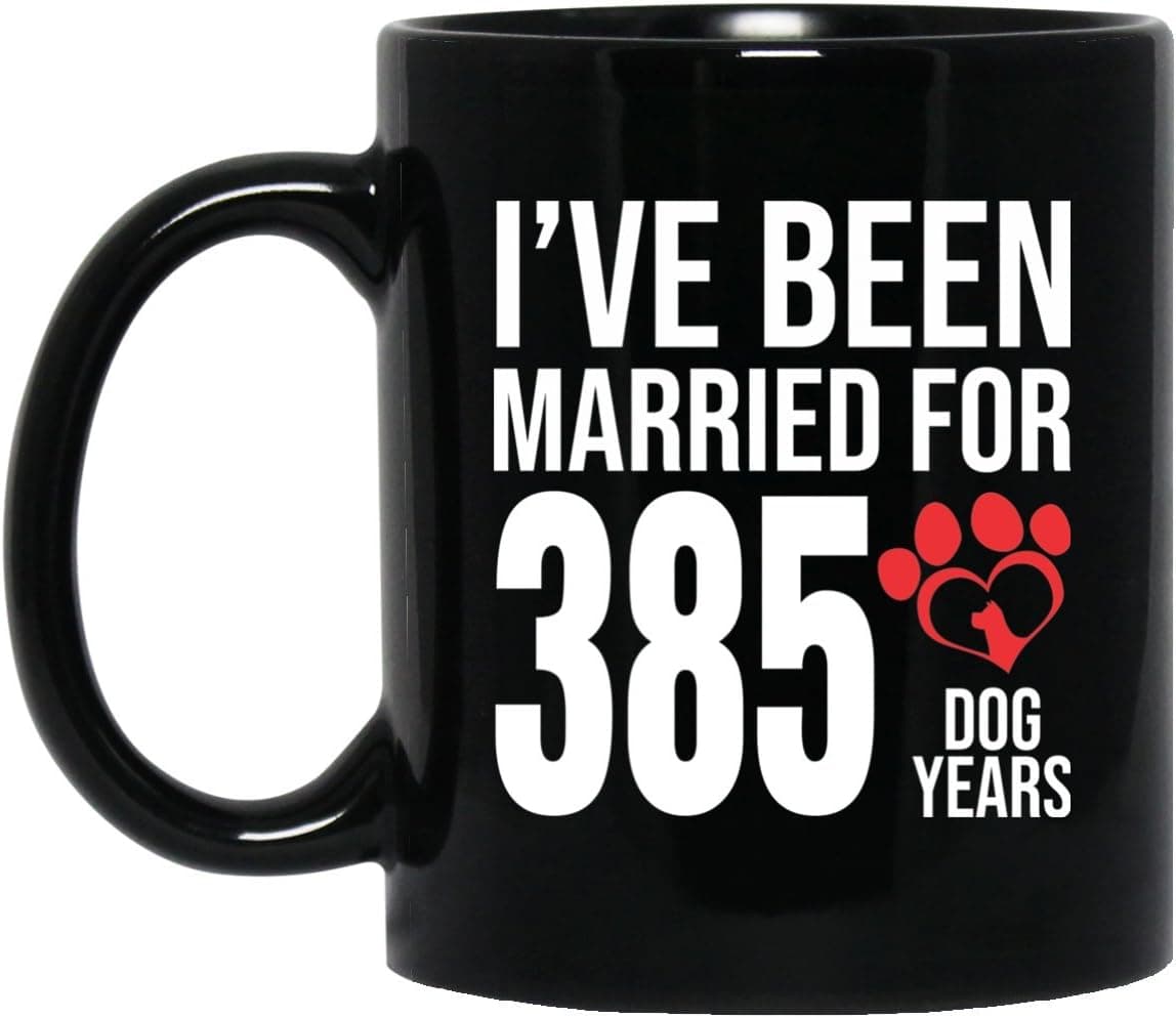 55th Wedding Anniversary Gifts For Dog Lover - Funny Couple Mugs Women Wife Husband Her Him - 55 Years Wedding Marriage Gift