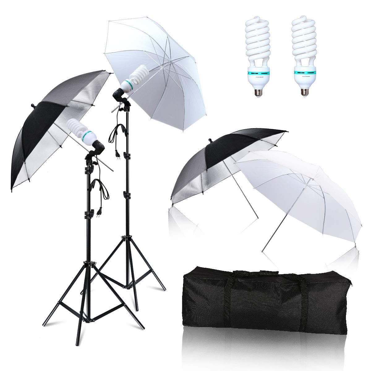 SH Photographic umbrella 1350W 5500K daylight continuous lighting kit photography light kit for shooting video portrait white/black umbrella
