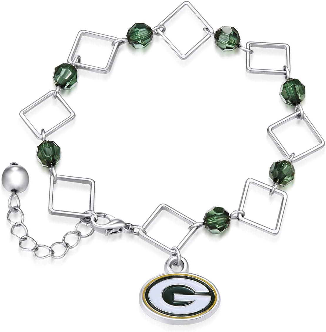NFL Box Link Bracelet | Sports Fan Jewelry Gift | Fashion Jewelry | Birthday & Holiday Gifts for Women and Girls