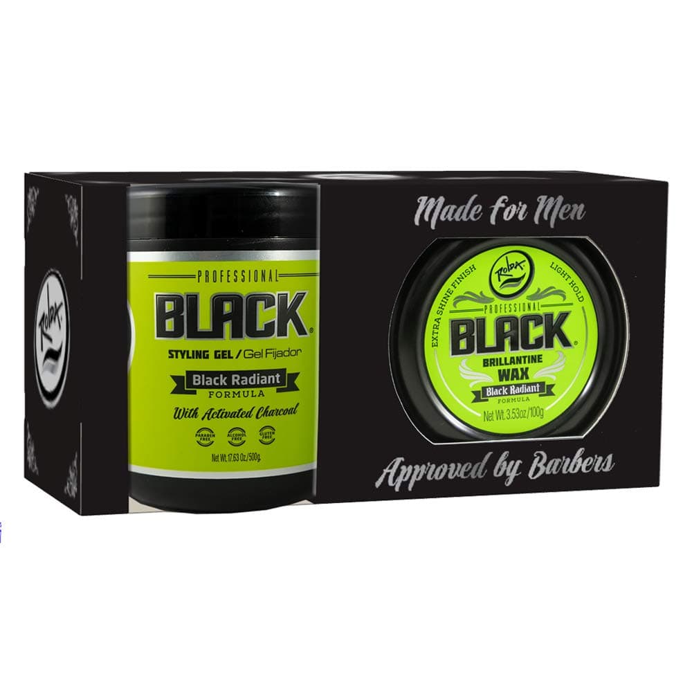 ROLDA BLACK STYLING GEL KIT 17.6 OZ AND BLACK WAX 3.53 OZ FIRM HOLD