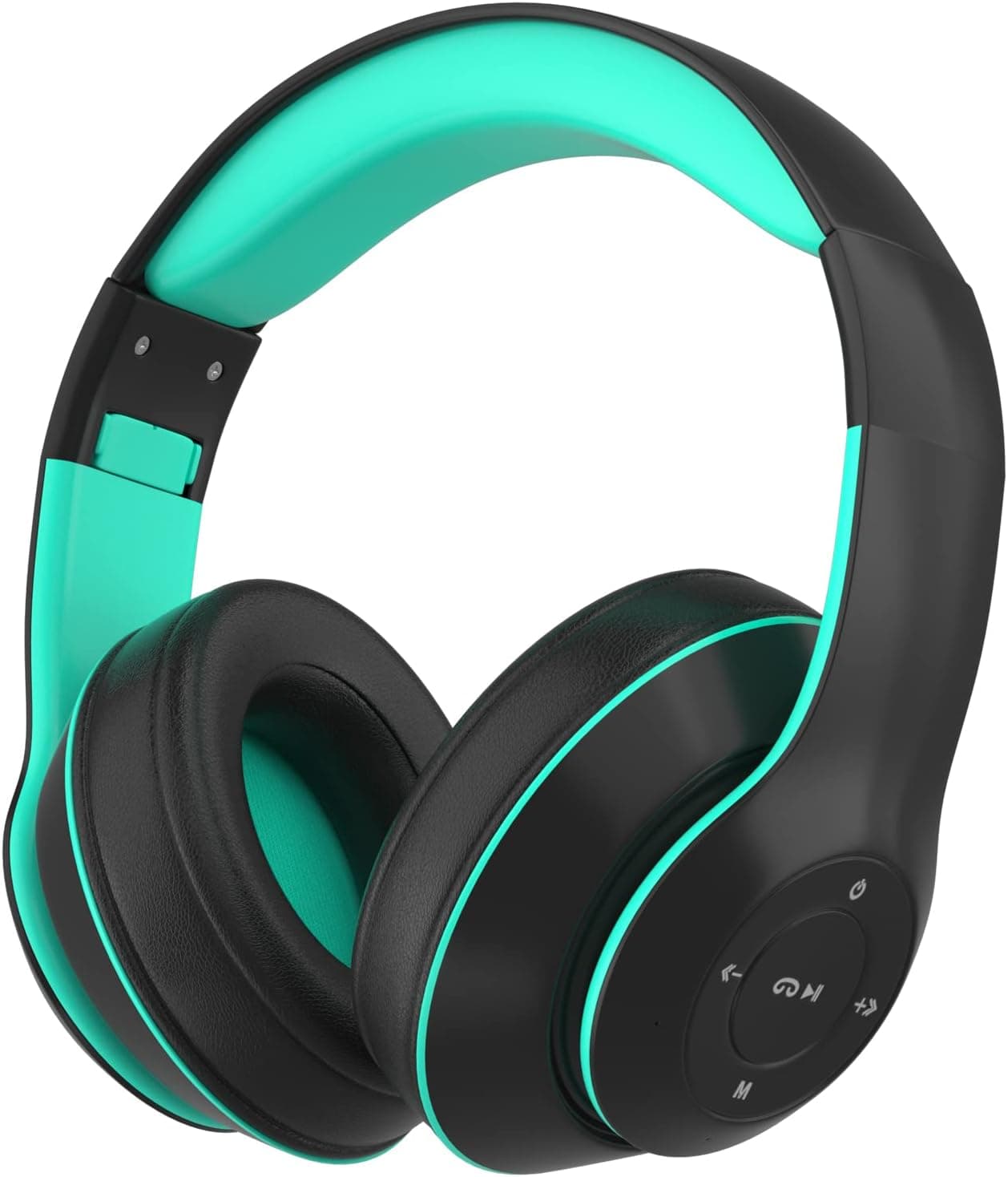 Kids Bluetooth Headphones, Over-Ear Wireless/Wired 2-in-1 Headsets, Wireless Headphones for Kid, Soft Earmuff Noise Reduction Foldable Shocking Bass with Mic Headset for Learning Music Gaming (Black)