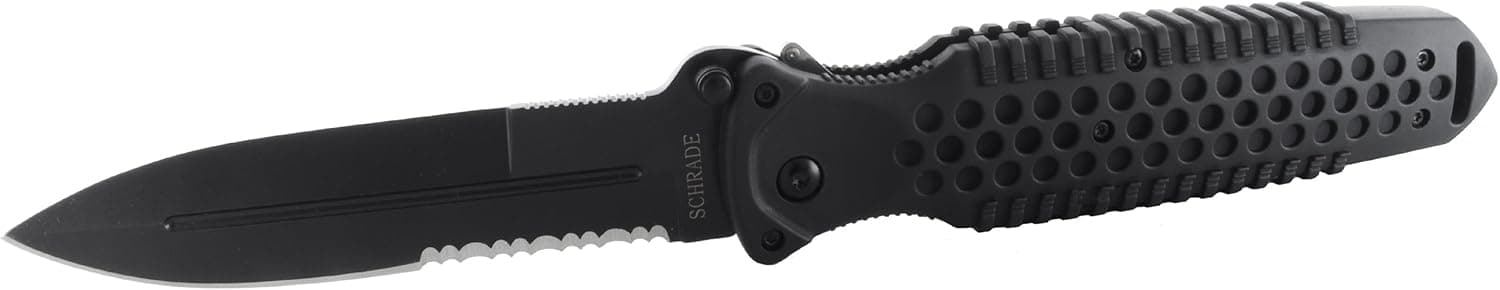 Old Timer MA5S Safe-T-Grip Folding Knife with Partially Serrated Blade
