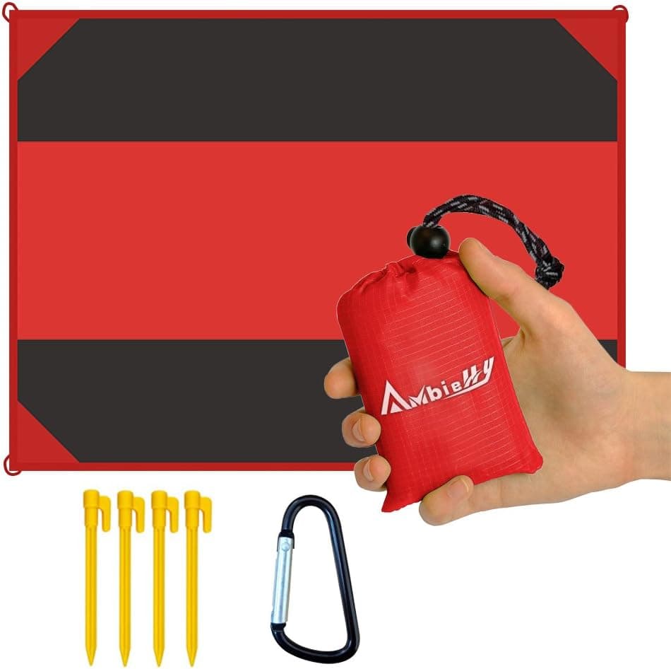 Ambielly Beach Blanket Waterproof Sand-Proof Outdoor Blanket Portable Oversized <84.6"x63"> Picnic Mat for Travel,Camping,Hiking,Beach and Music Festivals