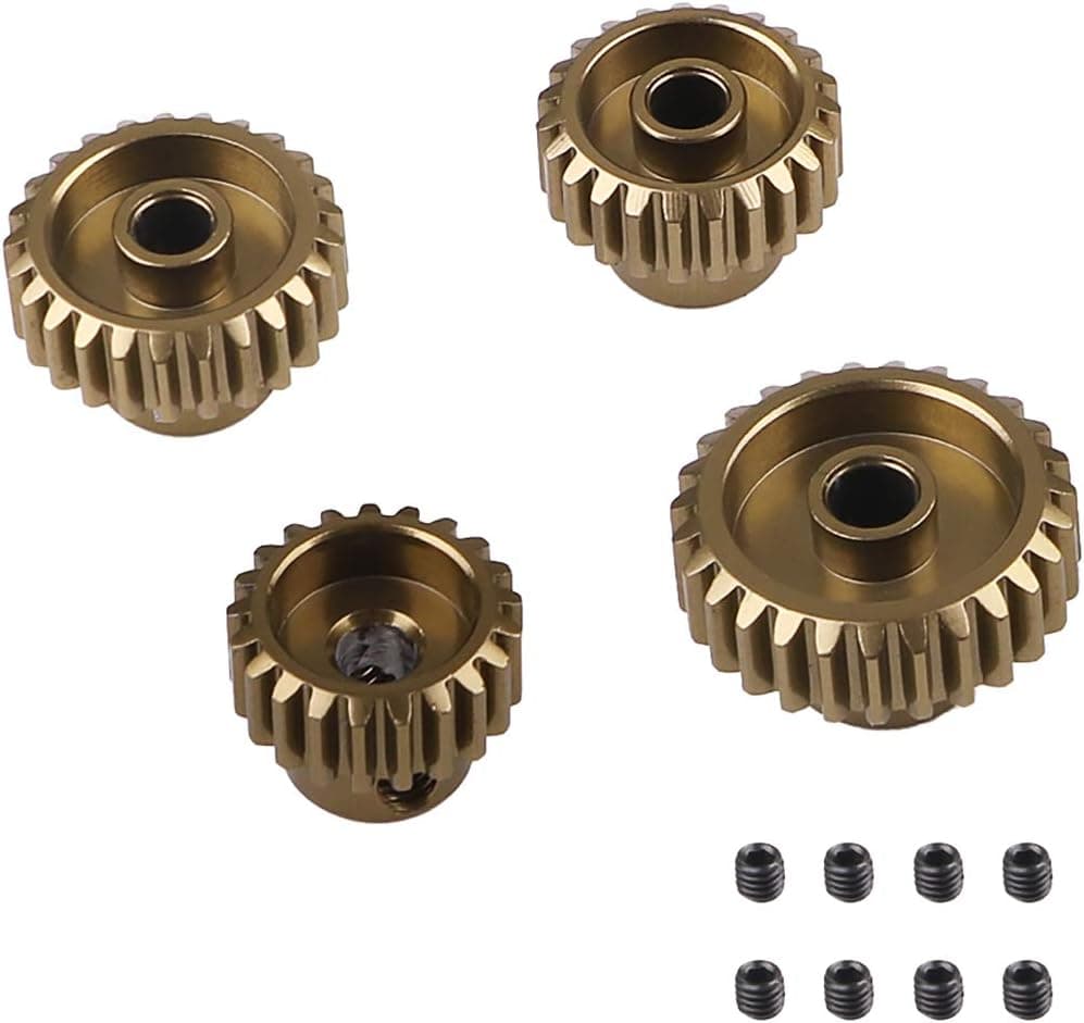 48DP Motor Pinion Gears 21T 23T 25T 27T 3.175mm Brushed Brushless Motor Pinion Gears Set for 1:10 S CS R31 SCX10 AX10 RC Drift Racing Car Off-Road Climber Short Truck