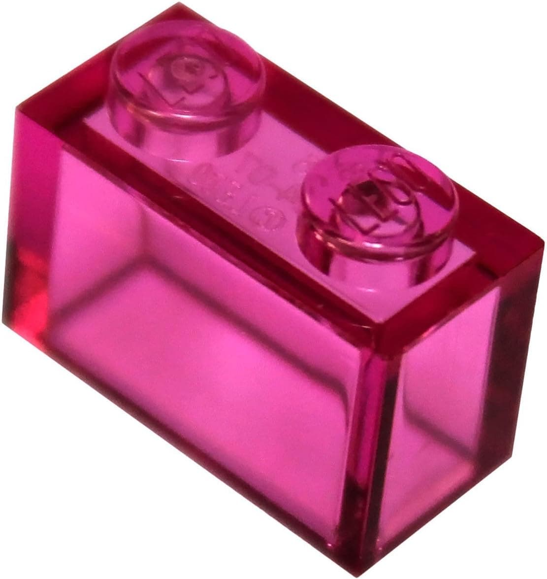 LEGO Parts and Pieces: Trans-Dark Pink (Transparent Medium Reddish Violet) 1x2 Brick x100