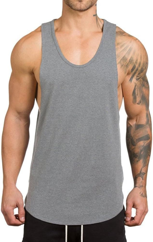Magiftbox Men's Muscle Gym Workout Stringer Tank Tops Bodybuilding Fitness T-Shirts T01