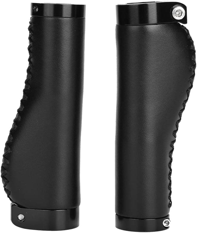 VGEBY1 Handlebar Grip,PU Leather Cycling Lockable Handle Grips for Mountain Bike Folding Bicycle