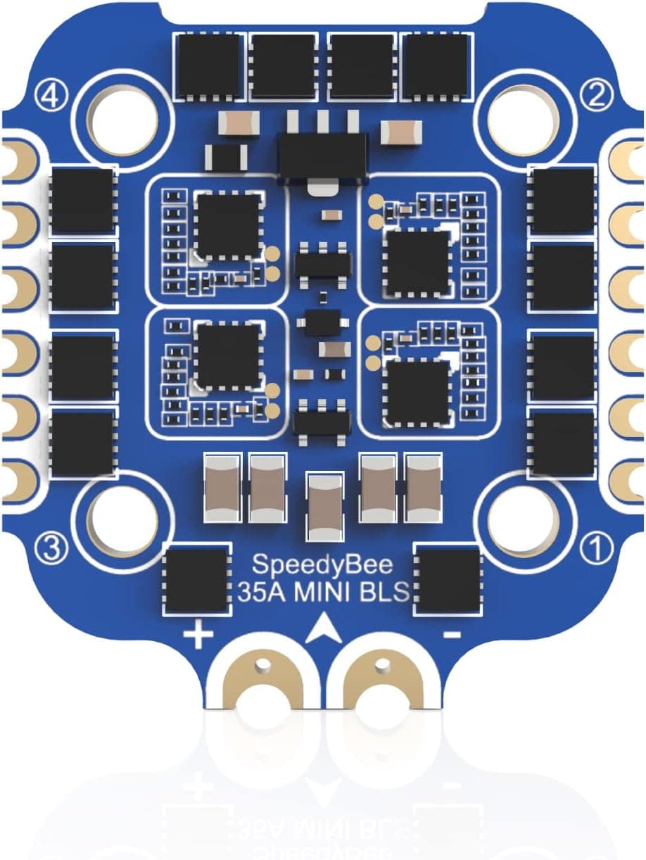 4 in 1 ESC, SpeedyBee 35A Mini ESC,2-6S BLHeli_S Wireless Tuning Electronic Speed Controller Support DSHOT300/600 for FPV Drone, Mounting Hole 20x20mm
