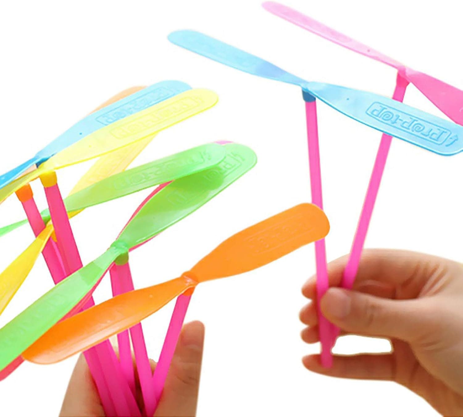 TIHOOD 100PCS Plastic Dragonfly Plastic Bamboo-Copter Bamboo Dragonfly Multi-Colored Great Party Favors for Adults