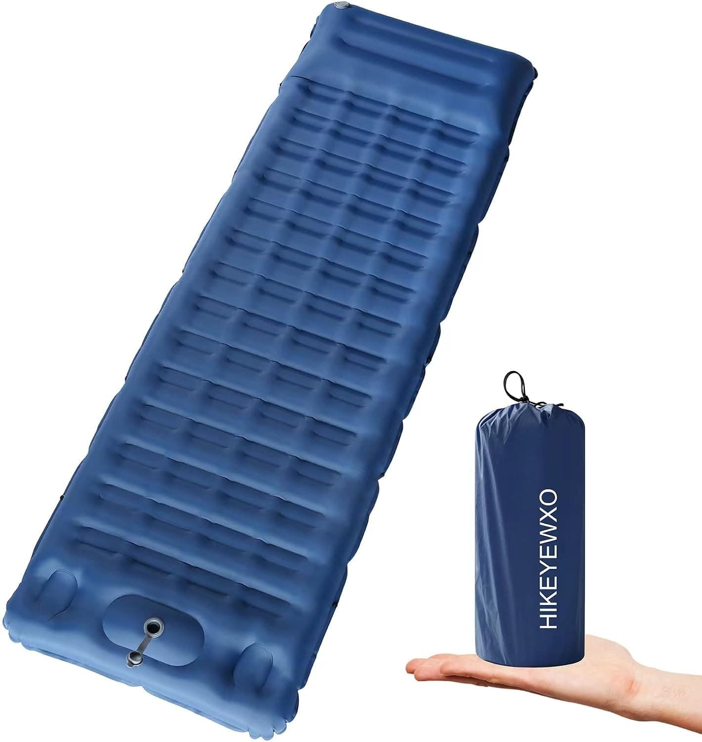 Sleeping Pad Camping Mat Inflatable Sleeping Mat Foot Press Extra Thickness 5 Inch Compact Ultralight Self Inflating Camping Air Mattress with Pillow for Backpacking, Hiking, Tent, Traveling
