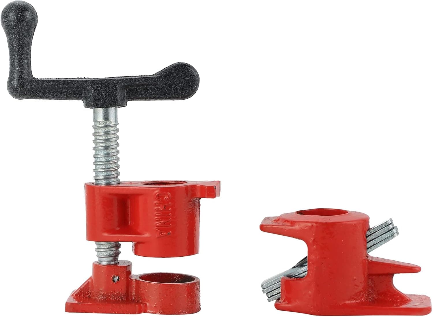 ATPEAM Wood Gluing Pipe Clamp Set | 1 Pack Wood Clamps Heavy Duty Cast Iron Parallel Clamps Quick Release Pipe Clamps for Woodworking (1, 1/2")