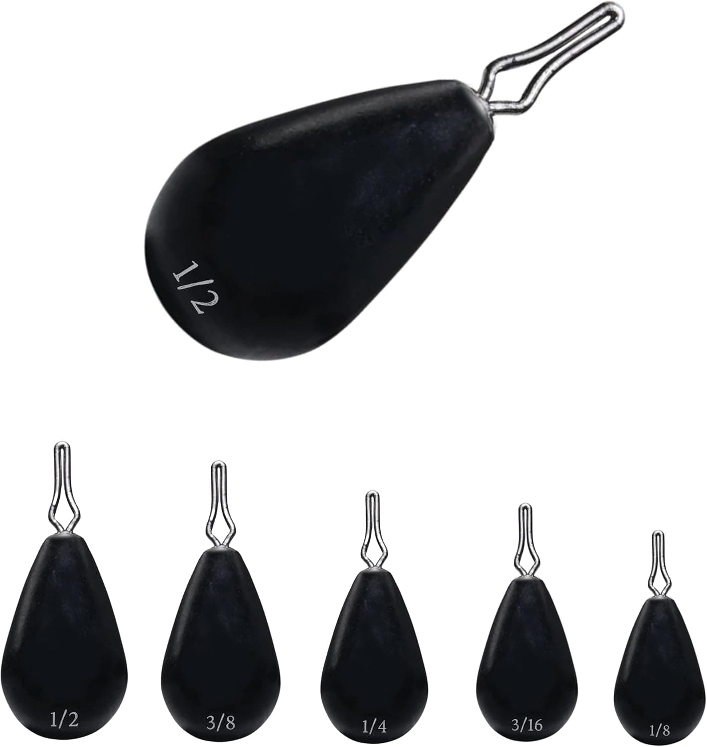 Reaction Tackle Tungsten Drop Shot Weights/Tungsten Fishing Sinkers for Bass Fishing Dropshot - Size Stamped on All Weights
